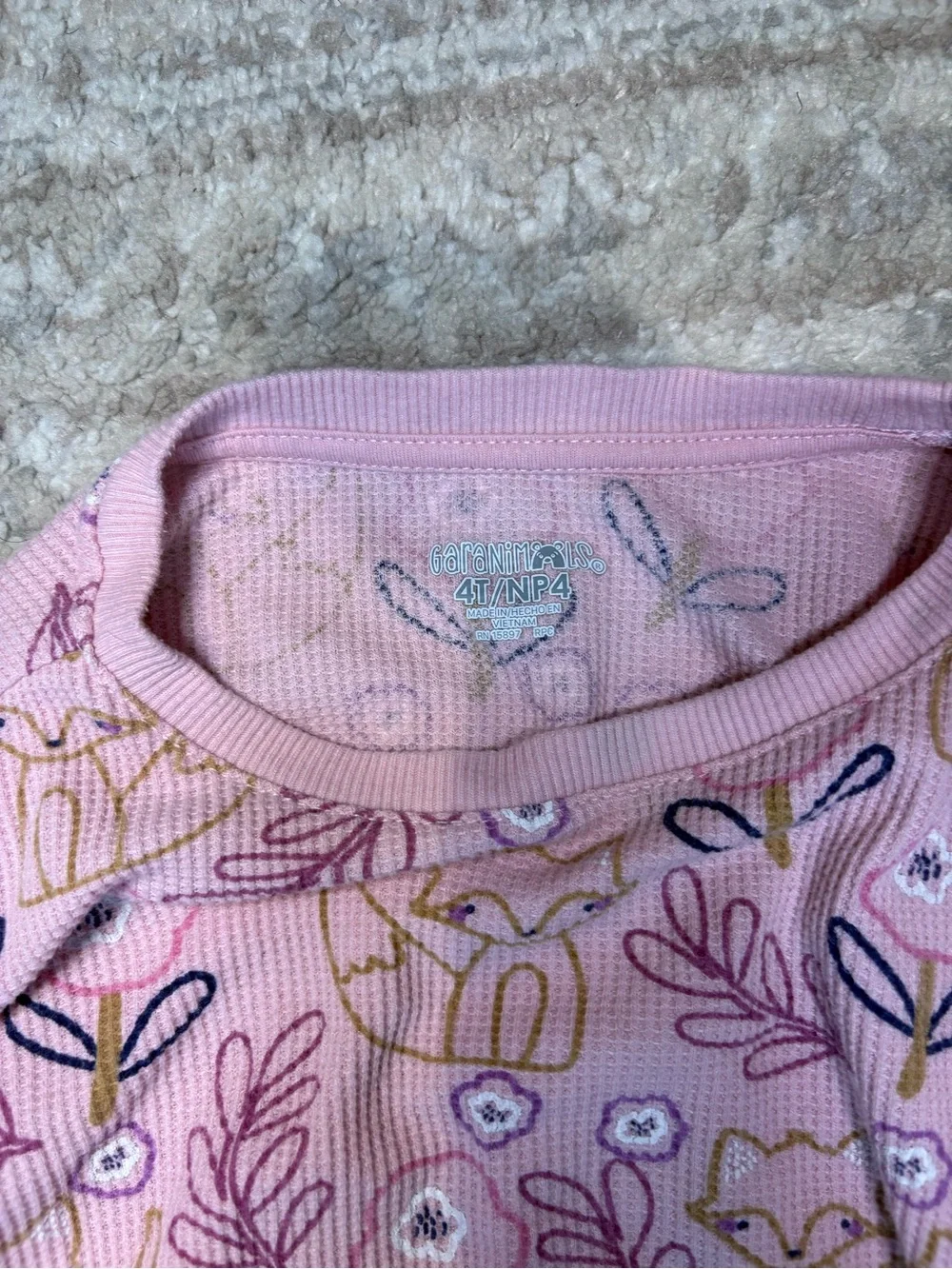 Carter's Pink Floral & Fox Pajama Set